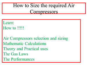 Compressors Sizing